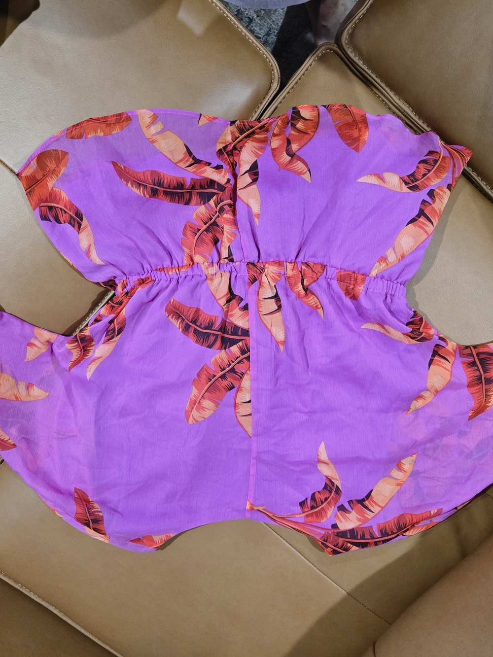 SOFIA by Vero Moda Purple Tropical Print Wrap Blouse - Picture 5 of 5